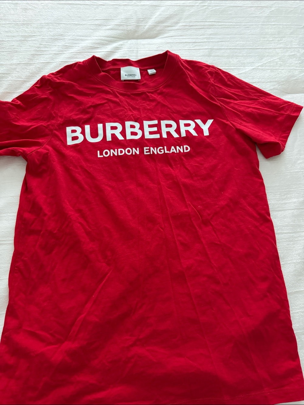 Burberry Red Tee with White Logo